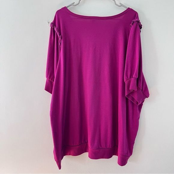 Torrid French Terry Short Sleeve Purple‎ Skull Lightweight Sweatshirt 5X - Picture 9 of 12